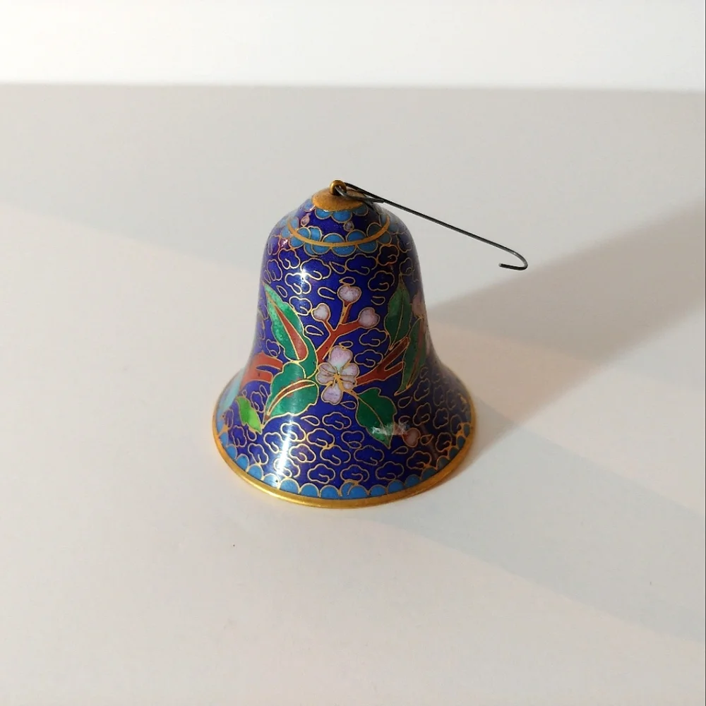 Vintage Blue Painted Enamel Bell